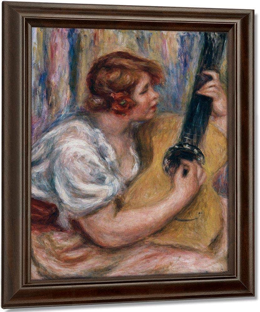 Woman With A Guitar By Pierre August Renoir Fine Art Print
