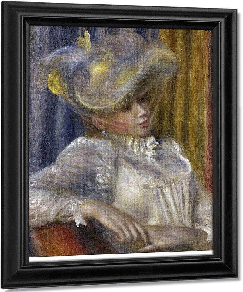 Woman With A Hat By Pierre Auguste Renoir Fine Art Print