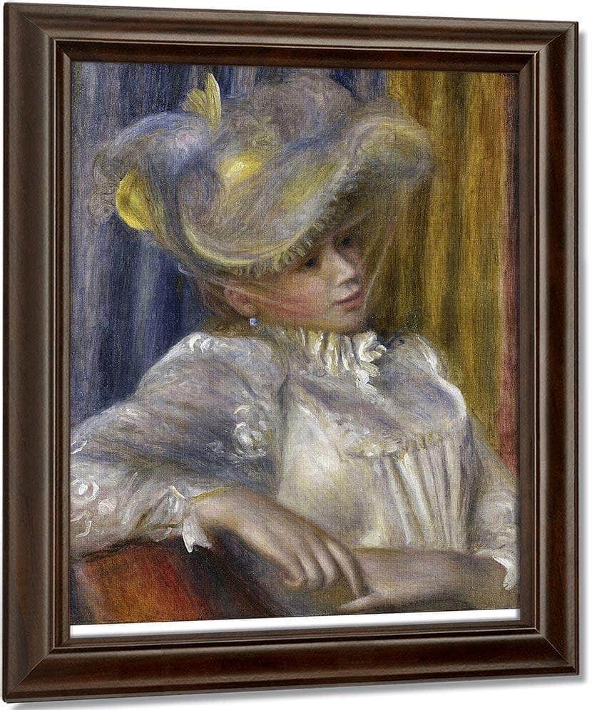 Woman With A Hat By Pierre Auguste Renoir Fine Art Print