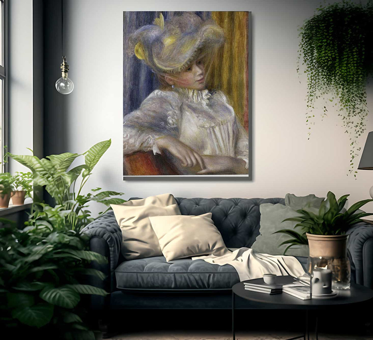Woman With A Hat By Pierre Auguste Renoir Fine Art Print