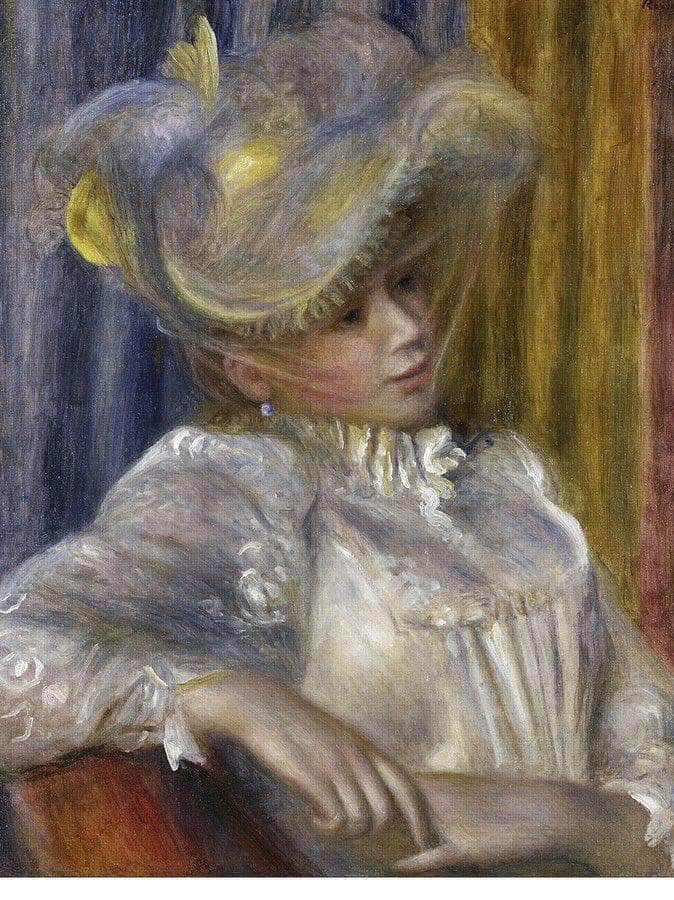 Woman With A Hat By Pierre Auguste Renoir Fine Art Print