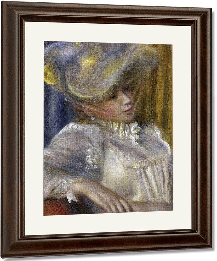 Woman With A Hat By Pierre Auguste Renoir Fine Art Print