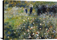 Woman With A Parasol In A Garden Painting Auguste Renoir Canvas Art Fine Art Print