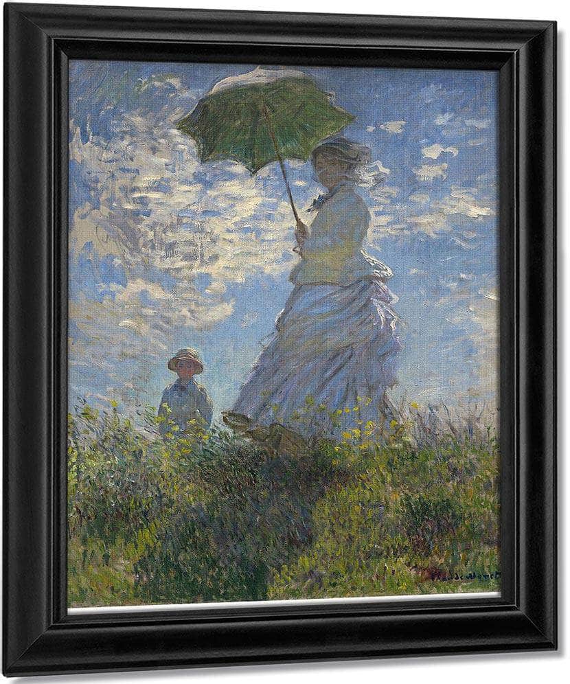 Woman With A Parasol  Madame Monet And Her Son By Claude Monet Fine Art Print