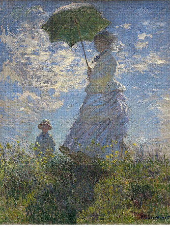 Woman With A Parasol  Madame Monet And Her Son By Claude Monet Fine Art Print
