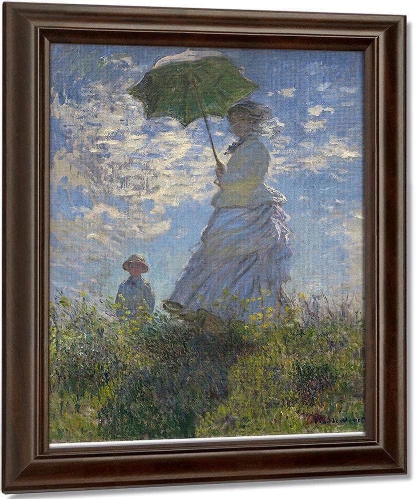 Woman With A Parasol  Madame Monet And Her Son By Claude Monet Fine Art Print