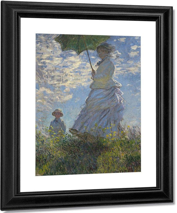 Woman With A Parasol  Madame Monet And Her Son By Claude Monet Fine Art Print