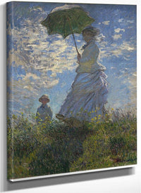 Woman With A Parasol  Madame Monet And Her Son By Claude Monet Fine Art Print