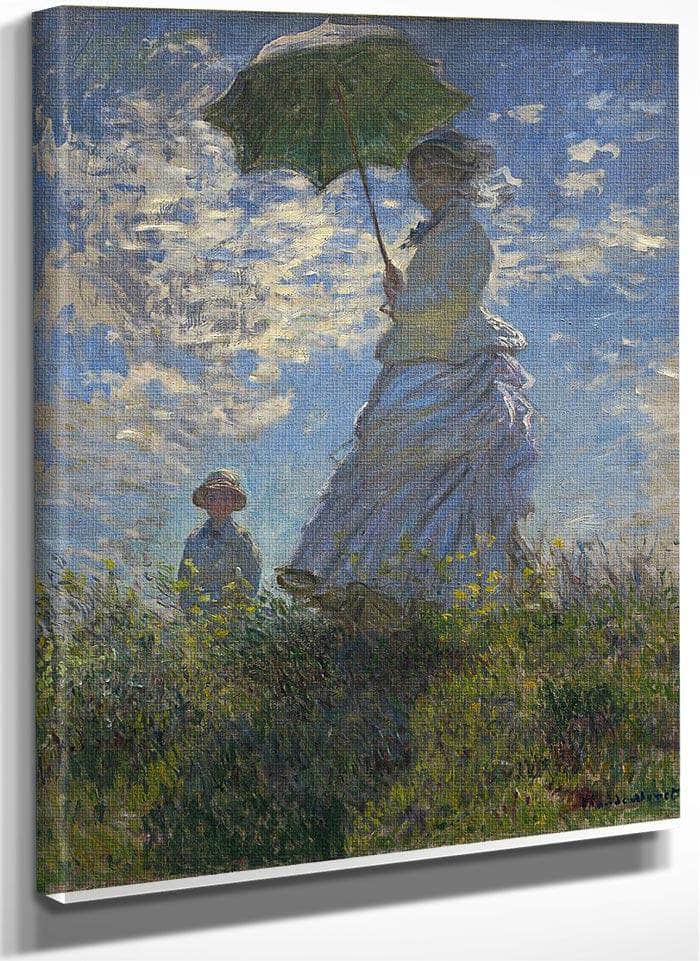 Woman With A Parasol  Madame Monet And Her Son By Claude Monet Fine Art Print