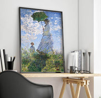 Woman With A Parasol Painting Claude Monet Canvas Art Fine Art Print