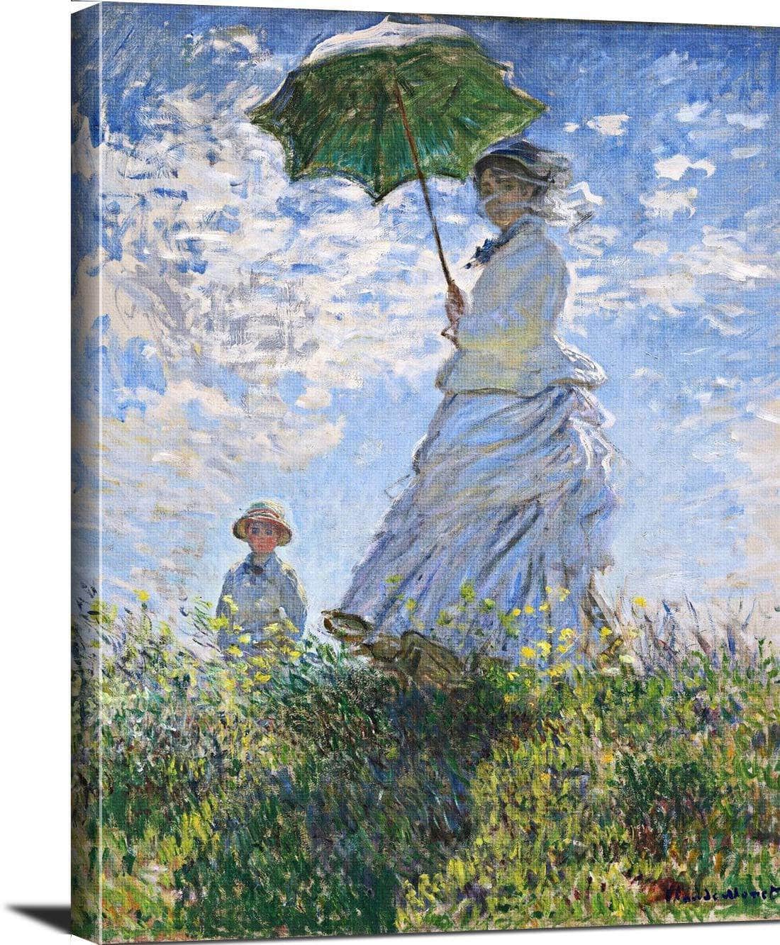 Woman With A Parasol Painting Claude Monet Canvas Art Fine Art Print