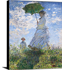 Woman With A Parasol Painting Claude Monet Canvas Art Fine Art Print