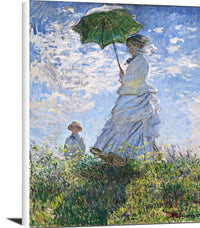 Woman With A Parasol Painting Claude Monet Canvas Art Fine Art Print