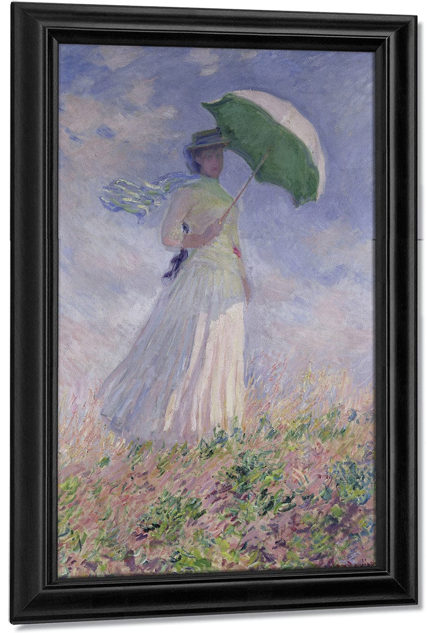 Woman With A Parasol Turned To The Right By Claude Monet Fine Art Print