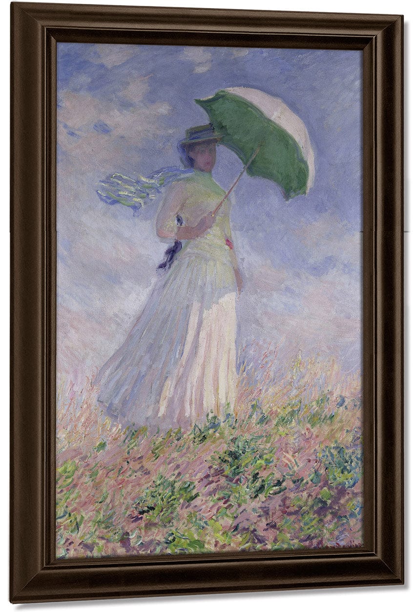 Woman With A Parasol Turned To The Right By Claude Monet Fine Art Print