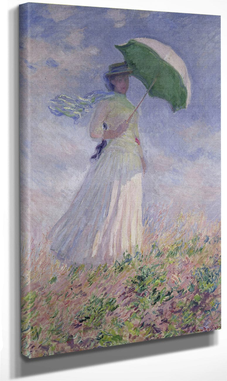 Woman With A Parasol Turned To The Right By Claude Monet Fine Art Print