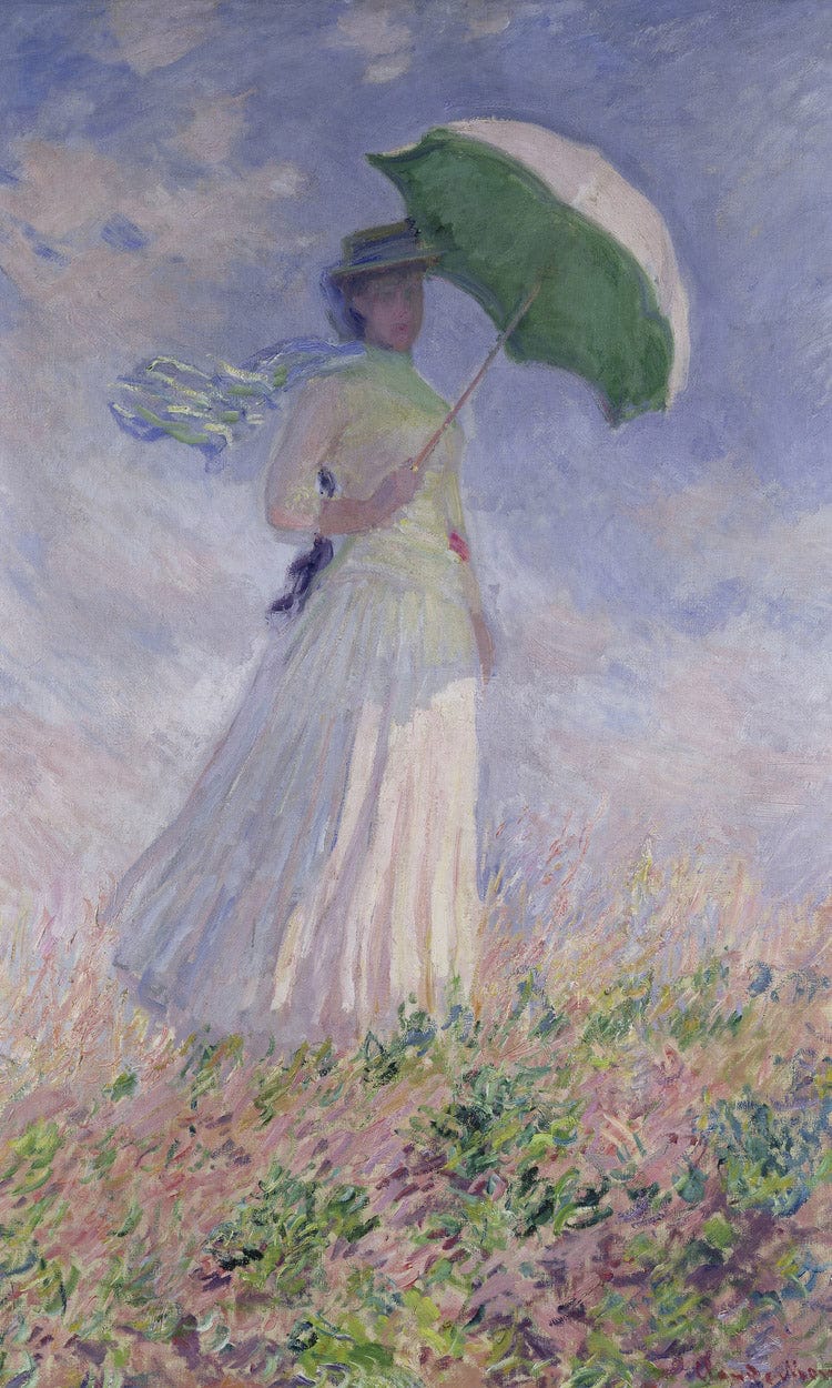 Woman With A Parasol Turned To The Right By Claude Monet Fine Art Print