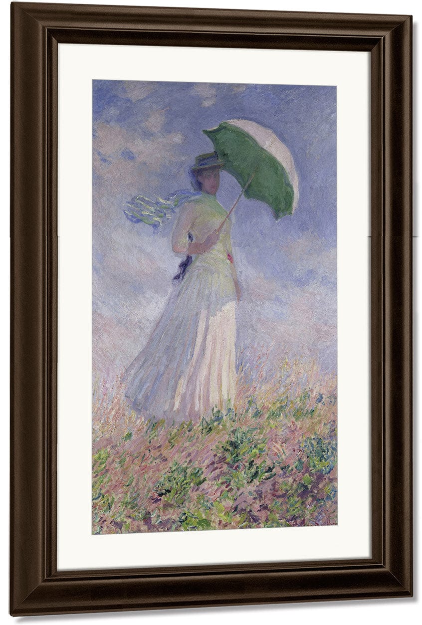Woman With A Parasol Turned To The Right By Claude Monet Fine Art Print