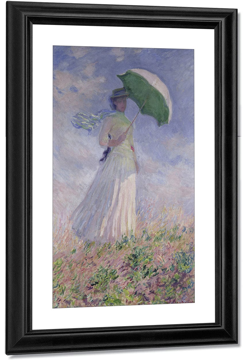 Woman With A Parasol Turned To The Right By Claude Monet Fine Art Print