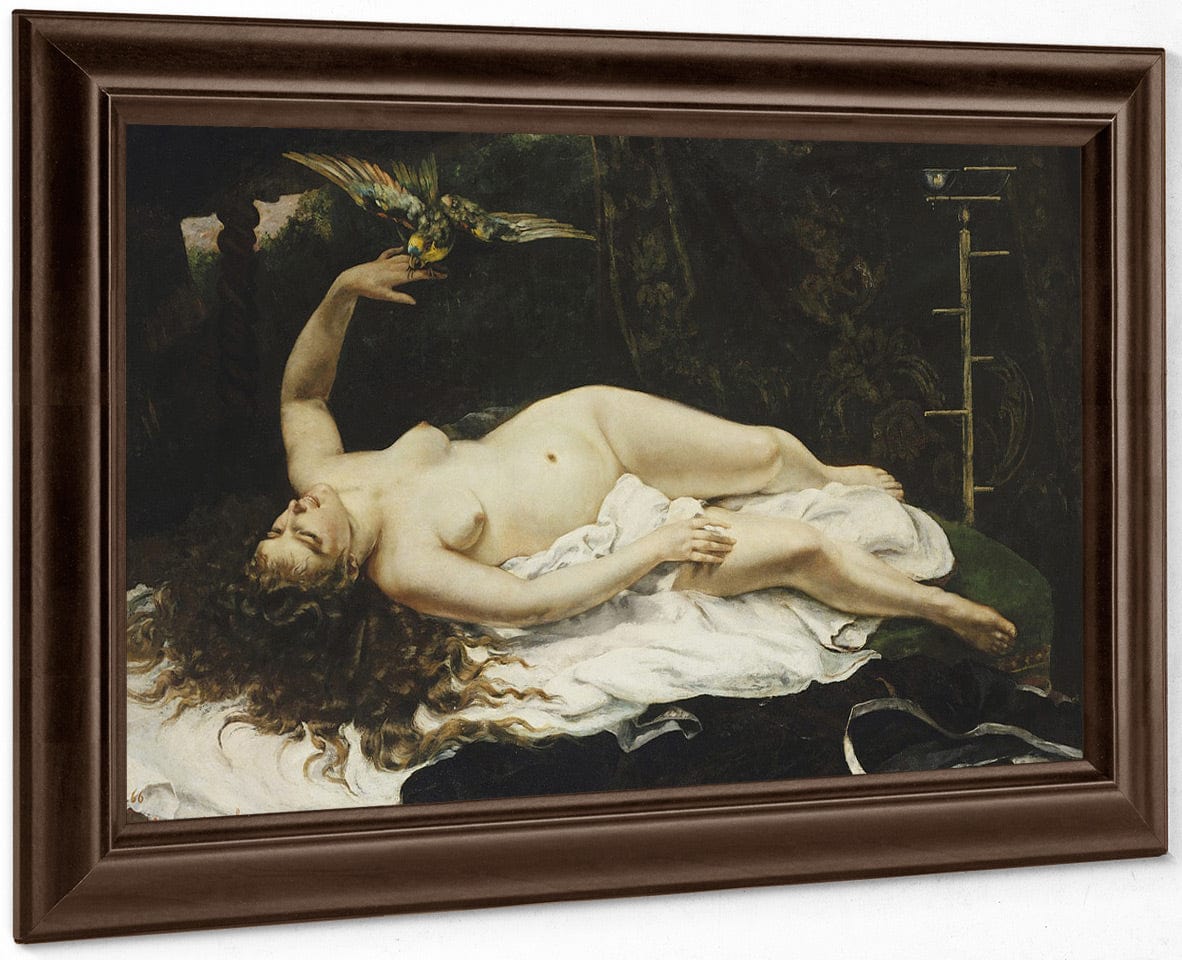 Woman With A Parrot By Jean Desire Gustave Courbet Fine Art Print