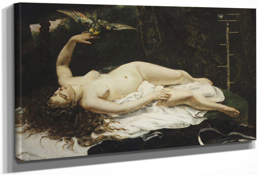 Woman With A Parrot By Jean Desire Gustave Courbet Fine Art Print