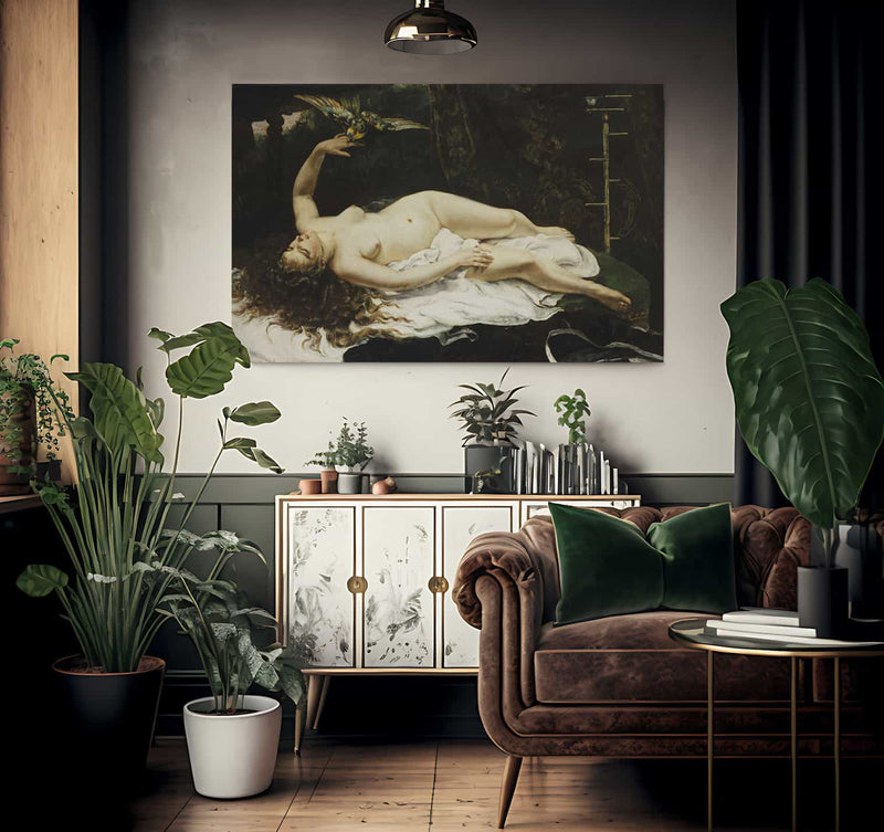 Woman With A Parrot By Jean Desire Gustave Courbet Fine Art Print