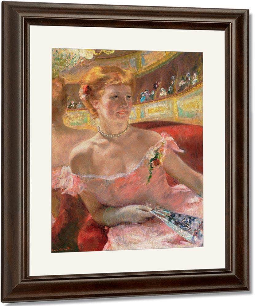 Woman With A Pearl Necklace In A Loge By Cassatt Mary Fine Art Print
