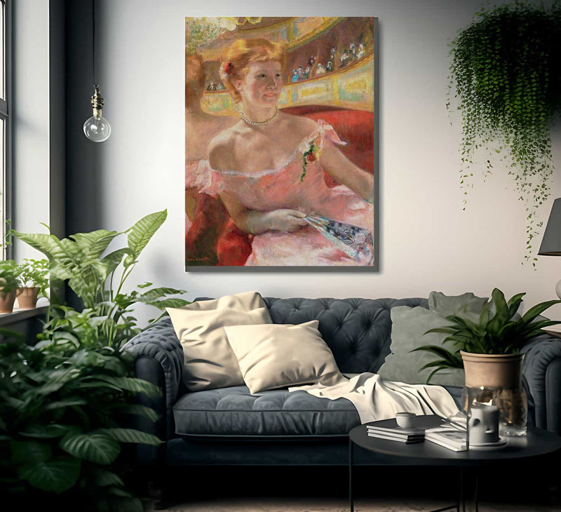 Woman With A Pearl Necklace In A Loge By Cassatt Mary Fine Art Print