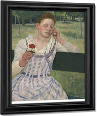 Woman With A Red Zinnia By Mary Cassatt Fine Art Print