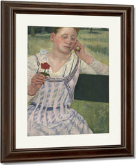 Woman With A Red Zinnia By Mary Cassatt Fine Art Print