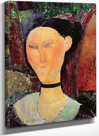 Woman With A Velvet Neckband By Amedeo Modigliani Fine Art Print