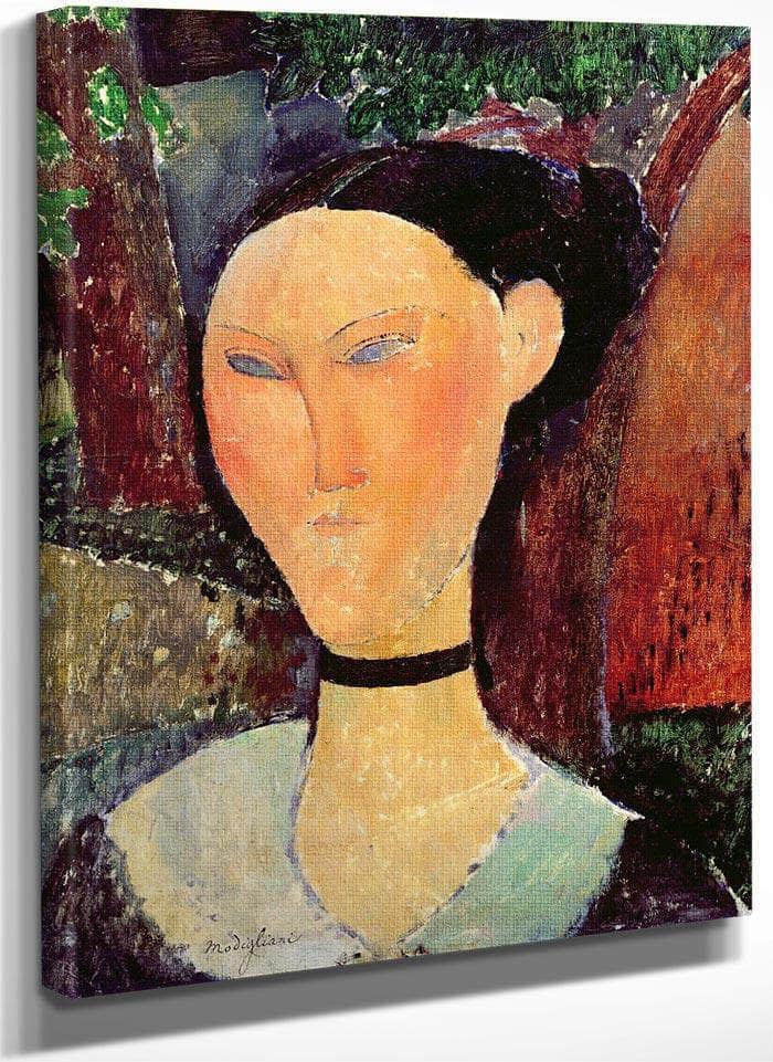 Woman With A Velvet Neckband By Amedeo Modigliani Fine Art Print