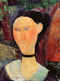 Woman With A Velvet Neckband By Amedeo Modigliani Fine Art Print