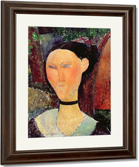 Woman With A Velvet Neckband By Amedeo Modigliani Fine Art Print