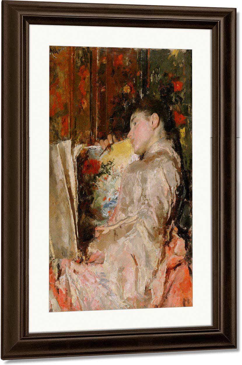 Woman With An Album By Antonio Mancini Fine Art Print
