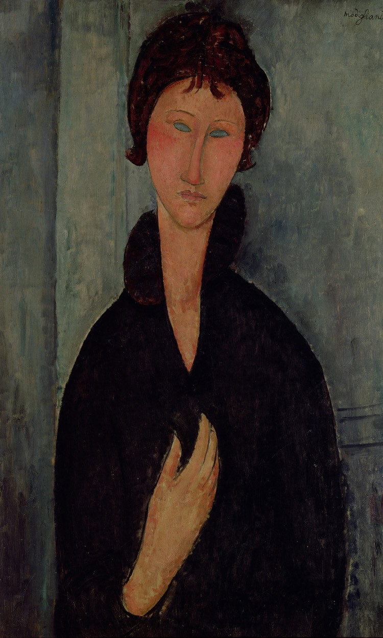Woman With Blue Eyes By Amedeo Modigliani Fine Art Print