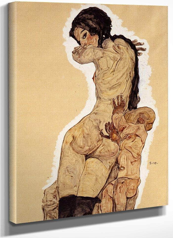 Woman With Homunculus 1910 Watercolor Gouache Pencil 55 6X36 5Cm By Egon Schiele Fine Art Print