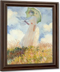 Woman With Parasol By Claude Monet Fine Art Print