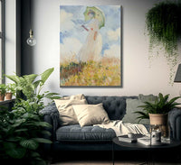 Woman With Parasol By Claude Monet Fine Art Print