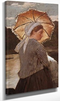 Woman With Parasol By Winslow Homer Fine Art Print