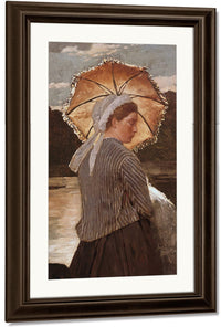 Woman With Parasol By Winslow Homer Fine Art Print