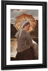 Woman With Parasol By Winslow Homer Fine Art Print