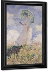 Woman With Parasol Turned To The Left By Claude Monet Fine Art Print