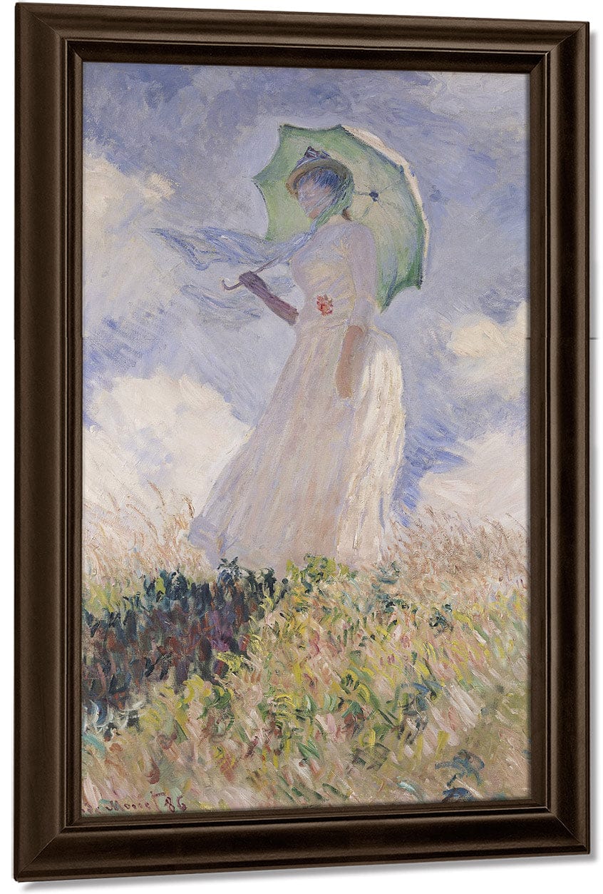 Woman With Parasol Turned To The Left By Claude Monet Fine Art Print