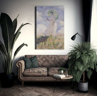 Woman With Parasol Turned To The Left By Claude Monet Fine Art Print