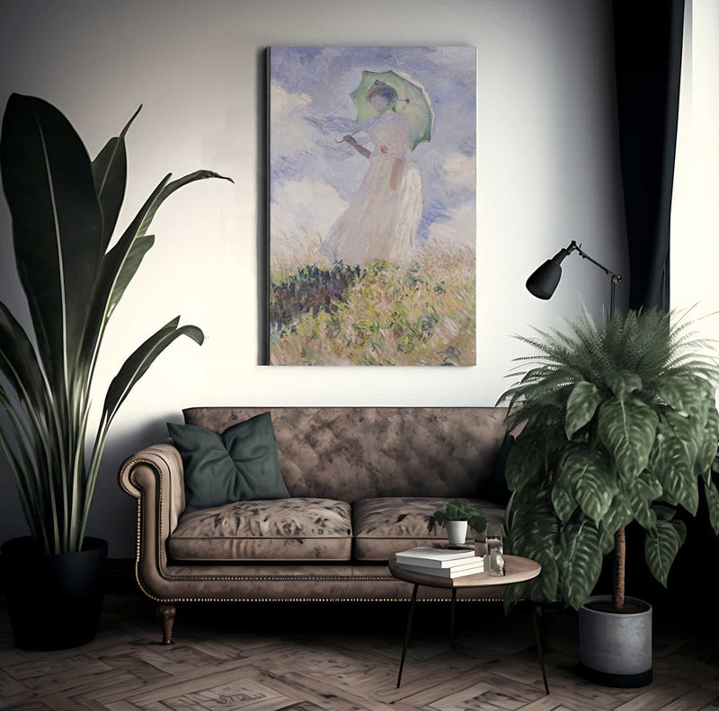 Woman With Parasol Turned To The Left By Claude Monet Fine Art Print