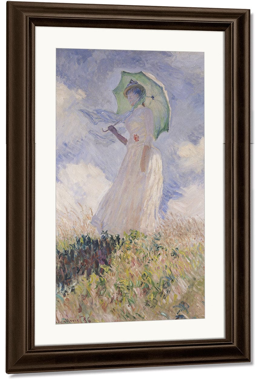 Woman With Parasol Turned To The Left By Claude Monet Fine Art Print