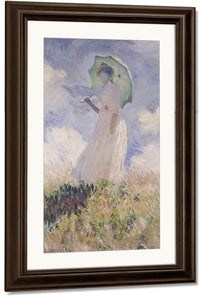 Woman With Parasol Turned To The Left By Claude Monet Fine Art Print
