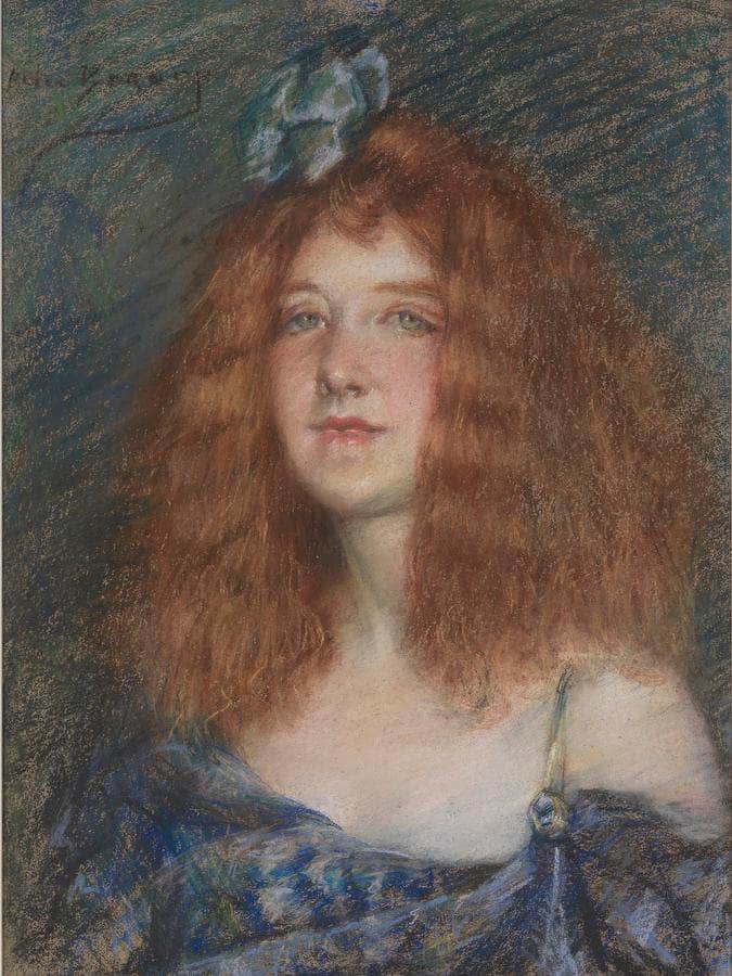 Woman With Red Hair By Alice Pike Barney Fine Art Print