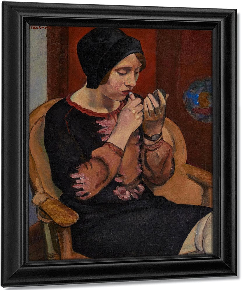 Woman With Red Lipstick By Ralph W. Stackpole By Ralph W Fine Art Print